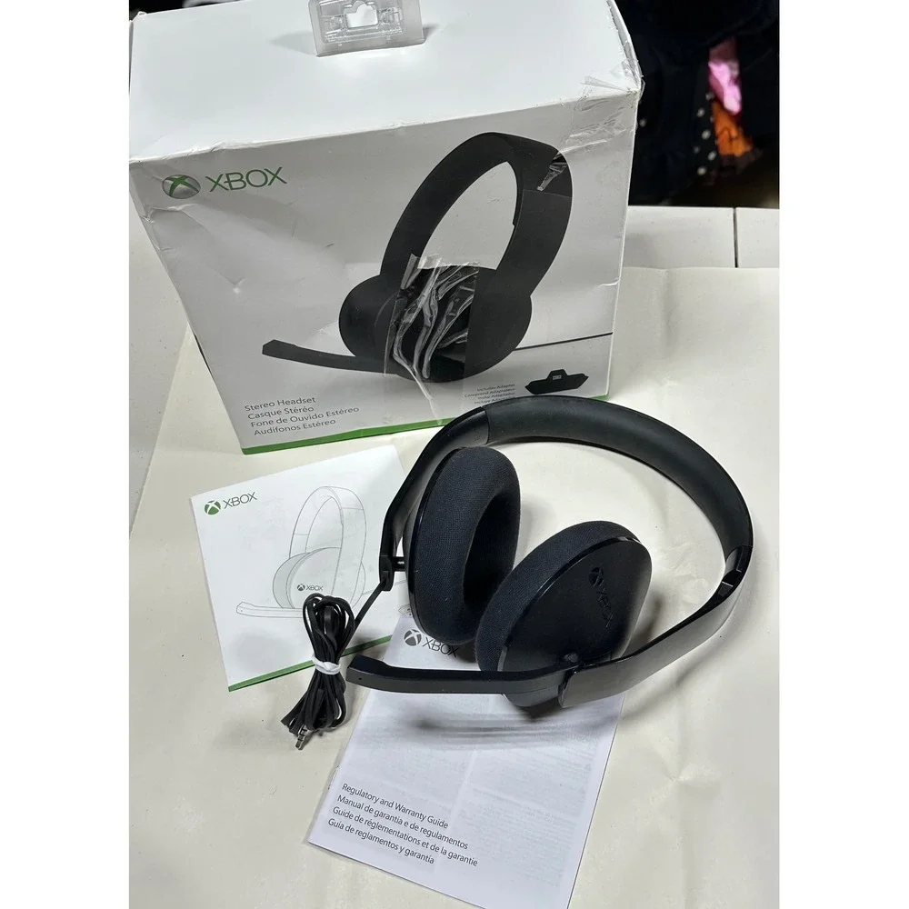 Microsoft Xbox Stereo Headset 1610 Black Gaming Headphones Xbox One PC